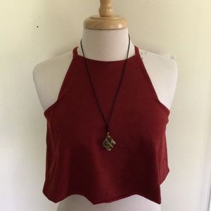 red suede crop top